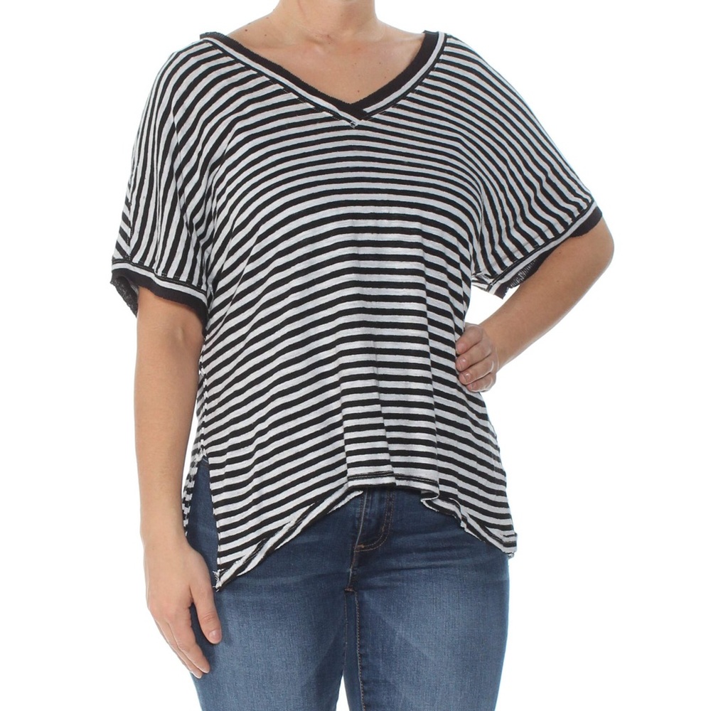 Free People Oversized Striped Tee Shirt